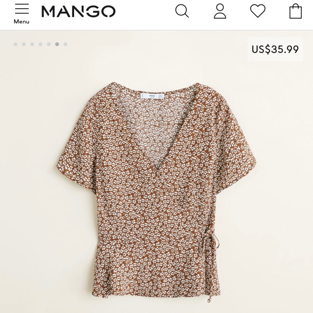 MANGO wrap printed blouse